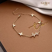 【Gulicc】手鍊  日韓時尚鑲鑽蝴蝶手鍊 (金)