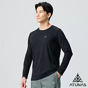 【ATUNAS 歐都納】中性款排汗透氣防曬長袖T恤/大尺碼A8TS2535N*- L 黑