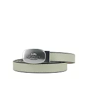 COACH Eliza 銀頭橢圓標誌小牛皮寬1.8cm皮帶 (淺綠/象牙白)