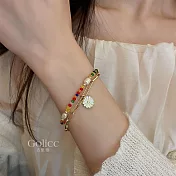 【Gulicc】手鍊 波西米亞小雛菊串珠雙層手鍊
