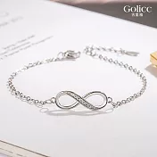 【Gulicc】手鍊 永恆無限低調微鑲手鍊 (白金色)