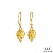 【點睛品】網路獨家款 金葉搖曳 黃金耳環_計價黃金 (一對)