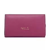 agnes b.素面皮革鎖包- 紅