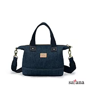 satana - Denim 迷你托特包 - 深丹寧藍