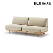【MUJI 無印良品】無扶手簡約沙發/3人座/聚酯平織/米色寬179*深74.5*高69 cm