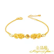 【金品坊】黃金手鍊聚財金耀雙貔貅手鍊