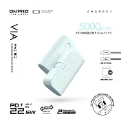 ONPRO VIA 5000mAh 直插式口袋時尚快充行動電源 馬卡藍