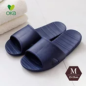 【日本OKA】PLYS LilleTOUR 輕量便攜可折疊旅行拖鞋(附收納袋)- 海軍藍 M(23-25cm)