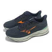 Mizuno 慢跑鞋 Wave Serene 2 GTX 男鞋 藍 橘 防水 緩衝 運動鞋 美津濃 J1GC2560-02