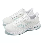 Mizuno 慢跑鞋 Wave Inspire 21 女鞋 白 藍 波浪片 支撐 運動鞋 美津濃 J1GD2544-75 24cm WHITE/BLUE