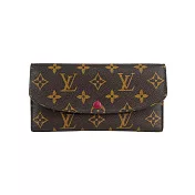 LV Monogram 桃紫釦 EMILIE長夾_展示品 (紫紅色)