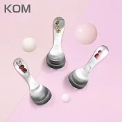 【KOM】小動物大胃王304不鏽鋼兒童圓匙3入(湯匙/多款任選) 長頸鹿