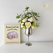 【Floral M】法式盛夏野餐玫瑰花園高腳杯玻璃仿真花禮