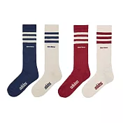 Wales Bonner x Adidas Original 3S Unisex Socks 三線襪 藍白/紅白 聯名 刺繡 高筒 JH3609/JH3610  L 藍白