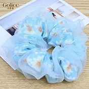 【Gulicc】髮圈 韓國雪紡雙層大腸髮圈 (粉藍色)