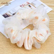 【Gulicc】髮圈 韓國雪紡雙層大腸髮圈 (粉黃色)