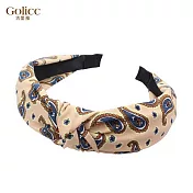 【Gulicc】髮箍 歐美時尚寬邊布藝ins髮箍 (奶茶色)