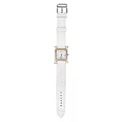 Hermes 愛馬仕 Heure H 精鋼鱷魚皮革女仕腕錶(白/21mm)
