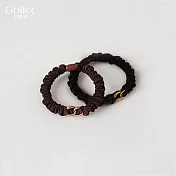【Gulicc】髮圈 高彈力簡約百搭款髮圈(2入) (黑配咖啡)