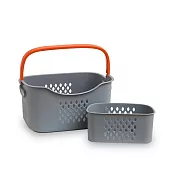 【THE LOOK】大容量透氣洗衣籃(2入組/中+小)- 灰