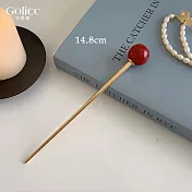 【Gulicc】髮簪 簡約 時尚小圓球 髮簪 (紅色)