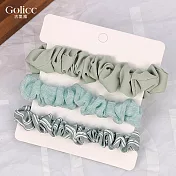 【Gulicc】髮圈 森林系 網紗小腸圈 3入組 (綠色森林)