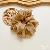 【Gulicc】髮圈 法式慵懶蓬鬆大髮圈 (卡其)