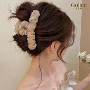 【Gulicc】髮夾 法式慵懶浪漫網紗髮夾 (奶茶色)
