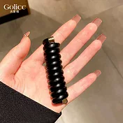 【Gulicc】髮圈 氣質簡約 編髮 電話線髮圈 (黑色)