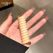【Gulicc】髮圈 氣質簡約 編髮 電話線髮圈 (杏黃粉)