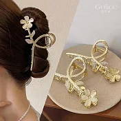 【Gulicc】髮夾 貓眼石 花朵 精緻抓夾