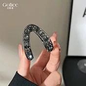 【Gulicc】髮夾 新款精緻鑲鑽 馬尾夾 (黑)