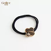 【Gulicc】髮圈 法式 復古氣質四葉草髮圈 (琥珀色)