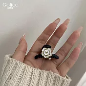 【Gulicc】髮夾 小香風 山茶花 瀏海小抓夾 (白)