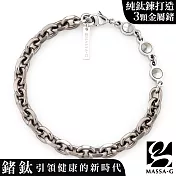 MASSA-G Titanium T01純鈦仿舊金屬鍺錠手鍊(3個鍺6mm粗)   17cm