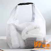 【iSFun】透視手提 EVA防潑水大容量盥洗化妝收納袋/ 白色