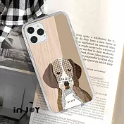 INJOYmall for iPhone 16/15/14/13/12/SE3 系列 千鳥格拼貼米格魯 透明防摔手機殼 iPhone 12ProMax(6.7)