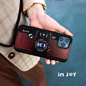 INJOYmall for iPhone 16/15/14/13/SE3 系列 復古底片相機 二合一防摔背繩手機殼 iPhone 15 Plus (6.7)