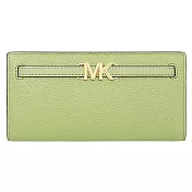 MICHAEL KORS 荔枝紋皮革釦式長夾 酪梨綠