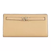 MICHAEL KORS 荔枝紋皮革釦式長夾 卡其