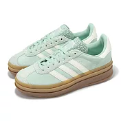 adidas 休閒鞋 Gazelle Bold W 女鞋 綠 米白 膠底 麂皮 厚底 增高 愛迪達 JS3902
