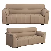 IDEA-簡約氣派方塊貓抓皮三人沙發/兩色可選(運費另計) 褐色