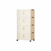 【好氣氛家居】50面寬雙開磁吸折疊四層收納櫃/2色可選 白框白門板