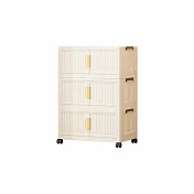 【好氣氛家居】60面寬雙開磁吸折疊三層收納櫃/2色可選 白框白門板