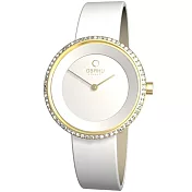 OBAKU 雅悅媛式晶鑽時尚腕錶-白金