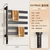 旋轉電熱毛巾架 110V毛巾架 家用/浴室/廚房/衛生間 智慧恆溫毛巾桿 電加熱烘乾置物架子 G68毛巾架 黑色5杆（110V）攝氏度顯示℃