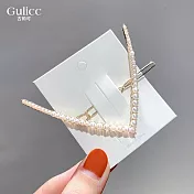【Gulicc】髮夾 V字邊夾 亂髮收服 髮夾 (珍珠款)