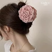 【Gulicc】髮夾 法式慵懶 玫瑰大抓夾 (粉色)