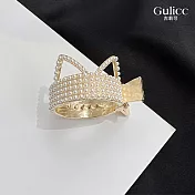 【Gulicc】髮夾 可愛貓咪 高馬尾抓夾 (金色珍珠)