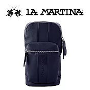 【LA MARTINA】限量2折 頂級皮革斜肩包 LMBO01827P 全新專櫃展示品(深藍色)